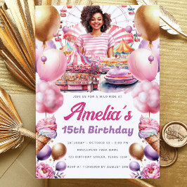 Convites Parque Africano de Amusement de Aniversário Americ