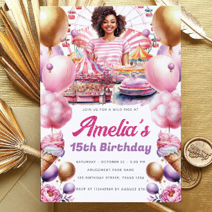 Convites Parque Africano de Amusement de Aniversário Americ