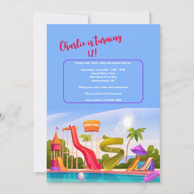 Convites Parque Aquático (Frente)