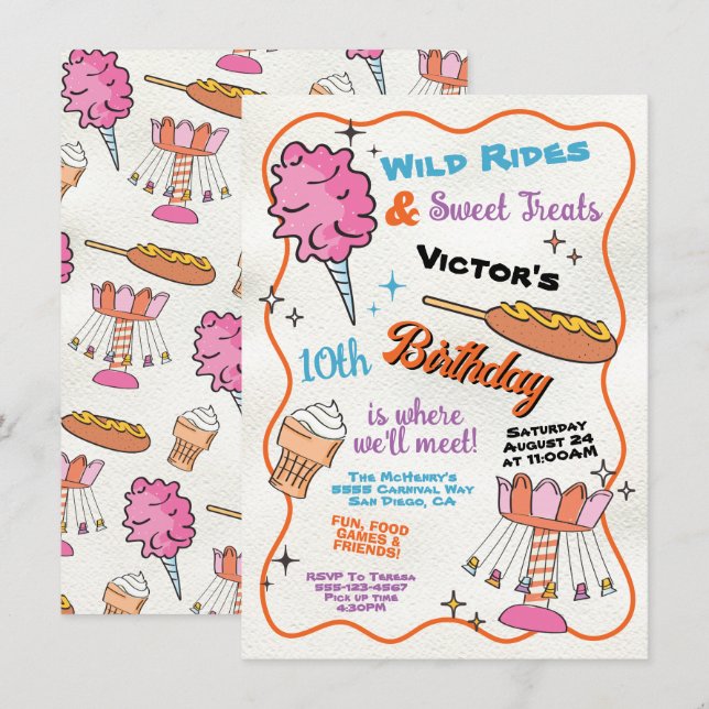 Convites Parque de diversões de feira de carnaval Circus An (Frente/Verso)