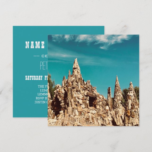 Convites parque de madeira petrificada (Frente/Verso)