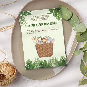 Convites Parque Infantil Verde Natureza Animais Feliz Anive