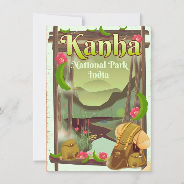Convites Parque Nacional de Kanha Índia (Verso)