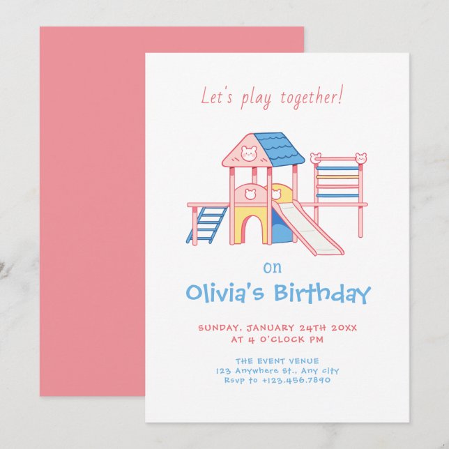 Convites Parquinho infantil (Frente/Verso)