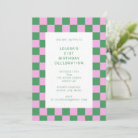 Parte aniversário de 21 anos verde rosa do quadro