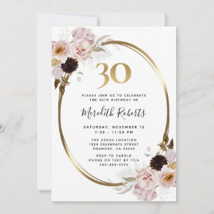 Convites Parte aniversário de 30 anos Metálica Dourada Ro