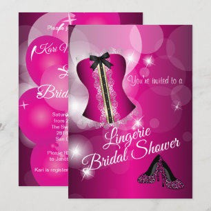 Convites Parte Chá de panela rosa lingerie