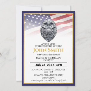 Convites Parte de aposentadoria do Ouro/agente de polícia d