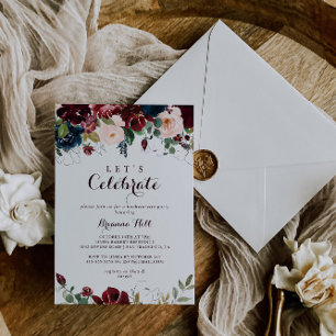 Convites Parte de Celebração de Vamos de Queda Ilustrada de