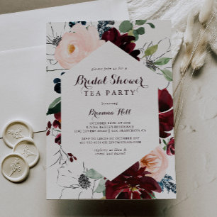 Convites Parte de chá de Chá de panela ilustrado com aqua