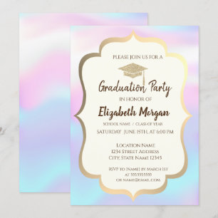 Convites Parte de Graduação Holográfica do Boné de form