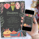 Convites Parte de Troca de Ornamento de natais vintages<br><div class="desc">Convite de festas de troca de ornamento de natais vintages decorado com borbulhas e ornamentos de árvores de natal em cores mudas, emoldurados com agulhas de pinheiro. A parte traseira da placa está coberta com grampos do pino e o modelo de convite está configurado para que você adicione seu texto...</div>