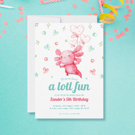 Convites Parte do Aniversário de criança Axolotl de Cód. Wa
