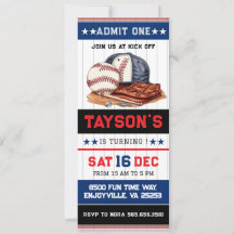 Parte do primeiro aniversario de Tíquete de Baseba