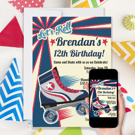 Convites Parte do Skate do cilindro de retro