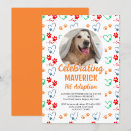 Convites Parte Personalizável de Adoção de Pet de Cão