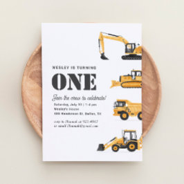 Convites Parte primeiro aniversario de Veículos de Construç