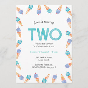 Convites Parte segundo aniversário   SORVETE