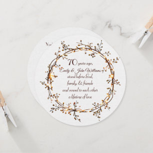 Convites Partido 70 Anniversário Glossodo Outono Berry Wrea