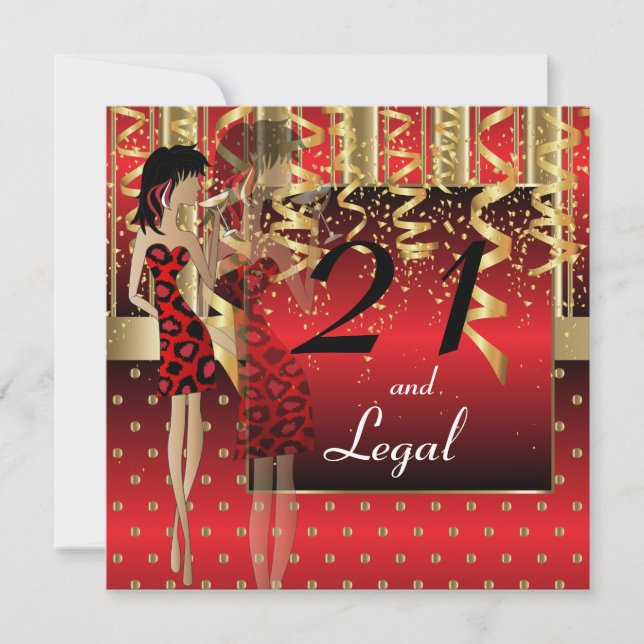 Convites Partido aniversário de 21 anos Bash (Frente)