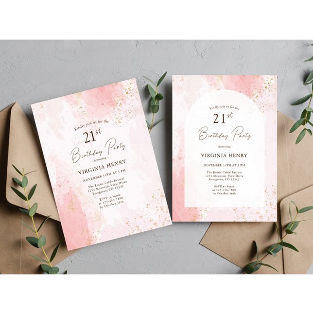 Convites Partido aniversário de 21 anos de Aquarela (Criador carregado)