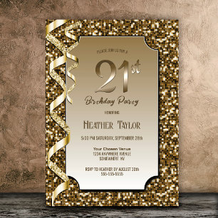 Convites Partido aniversário de 21 anos de Sequências Doura