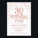 Convites Partido aniversário de 30 anos - Branco e Rosa Dou<br><div class="desc">Convite de festas aniversário de 30 anos. Design elegante em ouro branco,  cor-de-rosa e brilhante rosa. Possui fonte de script na moda e confetti. Envie-me uma mensagem se precisar de idade personalizada.</div>