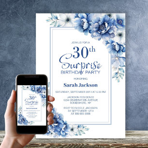 Convites Partido aniversário de 30 anos da Surpresa Floral