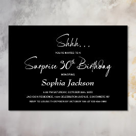 Convites Partido aniversário de 30 anos da Surpresa Negra M