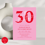 Convites Partido aniversário de 30 anos de Alô Vermelho Cor<br><div class="desc">Celebre seu marco com estilo usando nosso Convite de festas de aniversário de 30 anos de rosa Elegante moderno e vermelho! Com uma vibrante mistura de matizes rosa e vermelha, esse design chic e sofisticado captura perfeitamente o entusiasmo de virar 30. Com tipografia elegante e sotaques modernos, este convite dá...</div>
