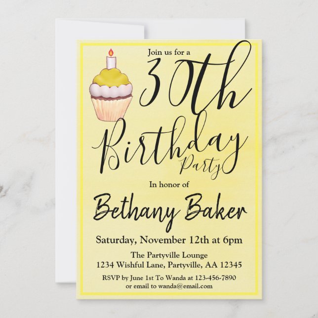 Convites Partido aniversário de 30 anos de Aquarela do Cupc (Frente)