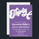 Convites Partido aniversário de 30 anos de Foto do Groovy R<br><div class="desc">Convite de festas de Fotografia do Groovy Retro Roxo</div>