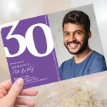 Convites Partido aniversário de 30 anos de Fotografias Roxo<br><div class="desc">Crie memórias duradouras na sua cesta de aniversário de 30 anos com esses convites de festas de aniversários roxos de tendências! Apresentando uma fonte grande e ousada serif que mostra o número '30', uma foto do aniversariante / menina, e um modelo moderno que é fácil de personalizar, esses convites irão...</div>