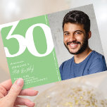 Convites Partido aniversário de 30 anos de Fotografias Verd<br><div class="desc">Crie memórias duradouras na sua cesta aniversário de 30 anos com estes convites de festas de aniversários verdes brilhantes! Apresentando uma fonte grande e ousada serif que mostra o número '30', uma foto do aniversariante / menina, e um modelo moderno que é fácil de personalizar, esses convites irão capturar o...</div>