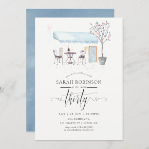 Convites Partido aniversário de 30 anos de Paris Cafe Water