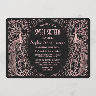 Convites Partido aniversário de 30 anos de Peacocks de Arte