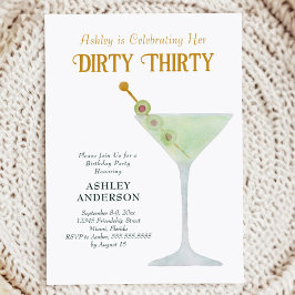 Convites Partido aniversário de 30 anos Dirty Martini, Trin