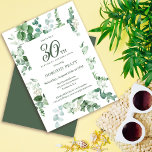 Convites Partido aniversário de 30 anos do Eucalipto Verde<br><div class="desc">Linda estrutura verde-escura de eucalipto. Sexo neutro,  adequado para um homem ou uma mulher,  convite para o aniversário de adultos. Sombras de crio verde é um simples e moderno design botânico. Uma parte verde escura completa a design.</div>