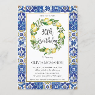 Convites Partido aniversário de 30 anos do Mediterrâneo Chi