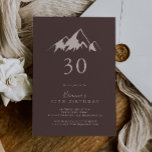 Convites Partido aniversário de 30 anos do País das Montanh<br><div class="desc">Este convite de festas de aniversário de 30 anos é perfeito para uma festa de aniversário rústica. O design apresenta uma coloração aquática idílica,  montanha bege.</div>