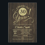 Convites Partido aniversário de 30 anos - Madeira russa Dou<br><div class="desc">Convite de festas aniversário de 30 anos em ouro falso brilhante e padrão de madeira marrom rústica. Simples design moderno,  perfeito para uma festa elegante. Até 30 anos! Pode ser personalizado em qualquer idade! Envie-me uma mensagem se precisar de mais personalização.</div>