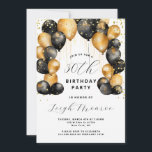 Convites Partido aniversário de 30 anos Moderno Dourado<br><div class="desc">Celebre este aniversário marco com um convite sofisticado moderno! Apresentando um fundo branco adornado com balões de ouro cintilantes e um confete brilhante de ouro. Personalize com os detalhes do evento. Disponível no impressão,  como download digital ou ambos! Você pode adicionar cantos arredondados para um toque extra de elegância.</div>