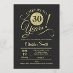 Convites Partido aniversário de 30 anos - Quadro Dourado<br><div class="desc">Convite de festas aniversário de 30 anos em ouro falso brilhante e padrão preto do quadro negro. Simples design moderno,  perfeito para uma festa elegante. Até 30 anos! Pode ser personalizado em qualquer idade! Envie-me uma mensagem se precisar de mais personalização.</div>