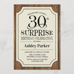 Convites Partido aniversário de 30 anos Surpresa - Padrão d
