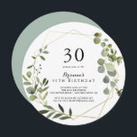 Convites Partido aniversário de 30 anos Verde Tropical Dour<br><div class="desc">Este convite de festas verde-aniversário de 30 anos geométrico de ouro tropical é perfeito para uma festa de aniversário moderna. A design apresenta lindas folhas verdes pintadas à mão,  enfeitando um quadro geométrico dourado.</div>