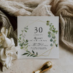 Convites Partido aniversário de 30 anos Verde Tropical Dour<br><div class="desc">Este convite de festas verde-aniversário de 30 anos geométrico de ouro tropical é perfeito para uma festa de aniversário moderna. A design apresenta lindas folhas verdes pintadas à mão,  enfeitando um quadro geométrico dourado.</div>