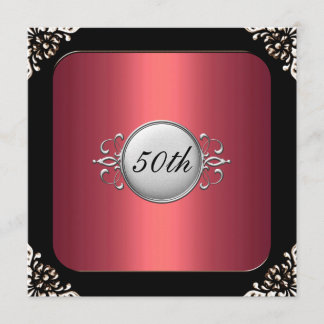 Convites Partido aniversário de 30 anos Vermelho e Negro