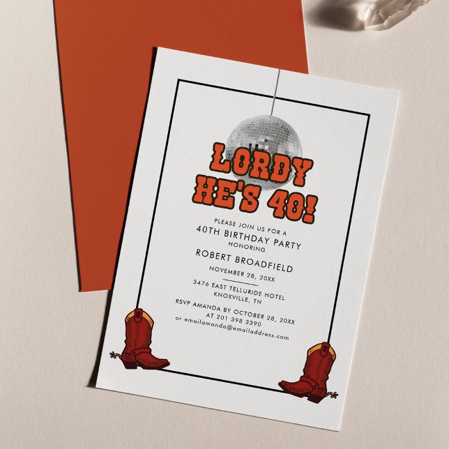 Convites Partido aniversário de 40 anos do Disco Cowboy (Criador carregado)