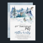 Convites Partido aniversário de 40 anos dos Patos Florestai<br><div class="desc">Cena de floresta madeireira com temática natural com festa de patos para seu "aniversário de 40 anos". Design composto por Designs Holiday Hearts.</div>