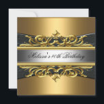 Convites Partido aniversário de 40 anos Dourado da Prata Ne<br><div class="desc">Dourado Partido aniversário de 40 anos Dourado Prata Negra,  Aniversário,  Convite de festas de Celebração. Personalize com seus próprios detalhes.</div>
